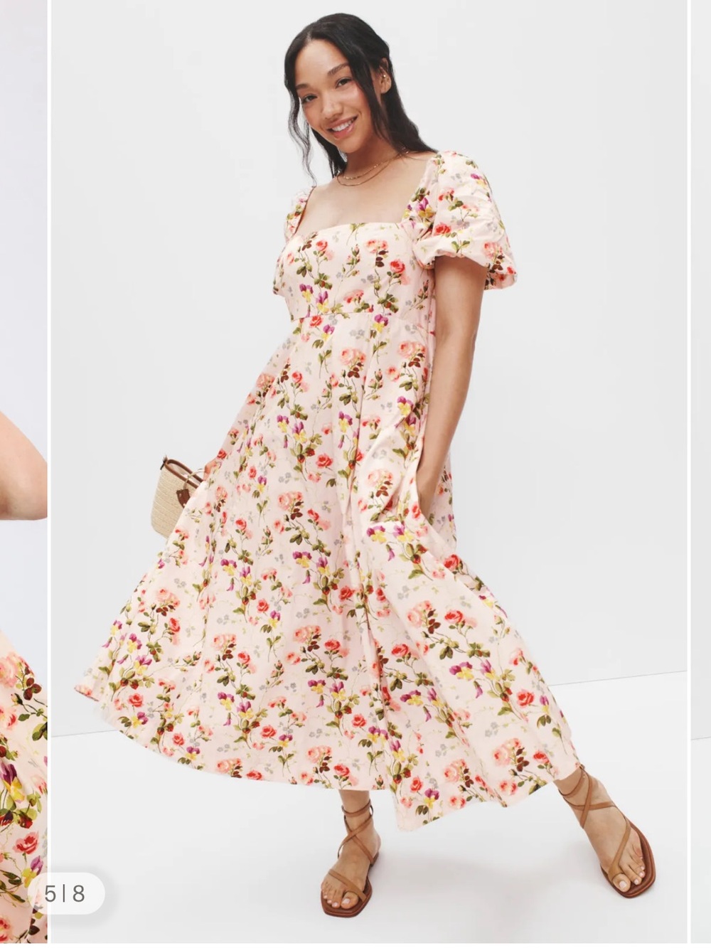 Hill House Pink Floral Matilda Nap Dress Midi Large - Picture 9 of 11